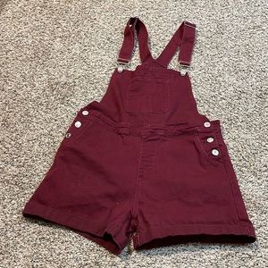 Medium Burgandy short overalls